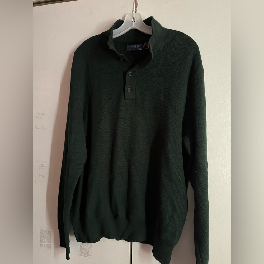 Ralph Lauren Men's Dark Green Mock Neck Sweater